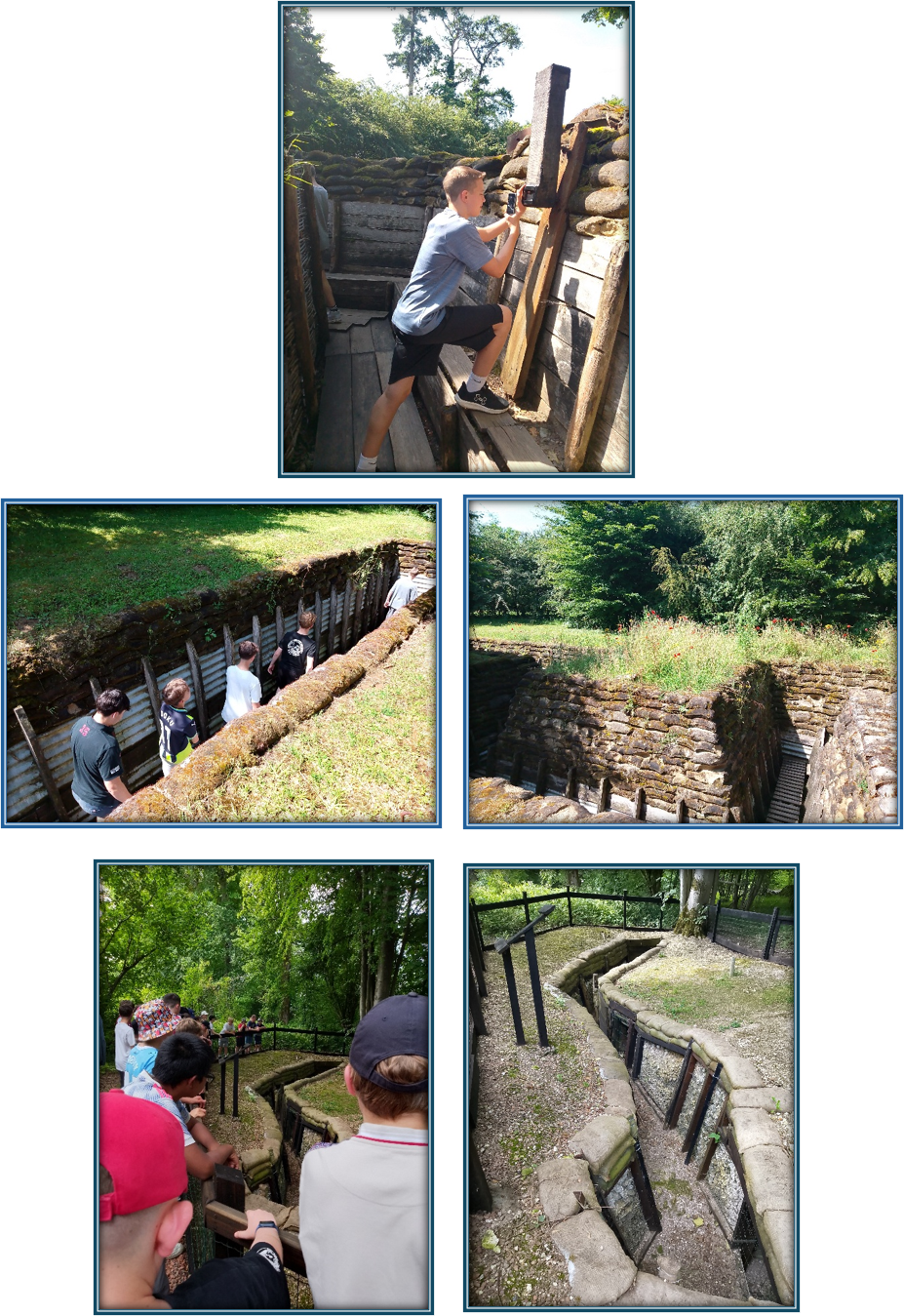 Students experiencing the trenches on the battlefields