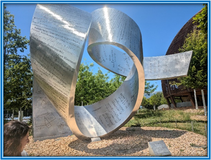 sculpture outside Cern