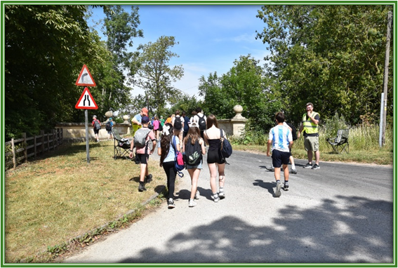 students walking