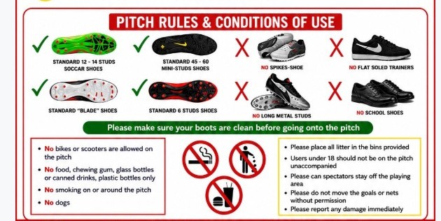Image displaying allowed and disallowed footwear Image displaying allowed and disallowed footwear